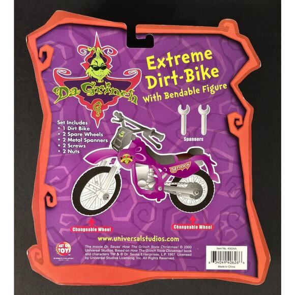 VTG Dr. Seuss How The Grinch Stole Christmas Extreme Dirt Bike Bendable Figure - Picture 7 of 8